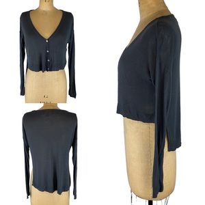 Elizabeth and James High Low Charcoal Cardigan Size S